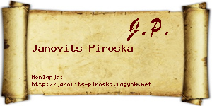 Janovits Piroska névjegykártya
